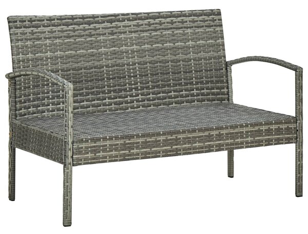 4 részes szürke polyrattan kerti ülőgarnitúra párnákkal
