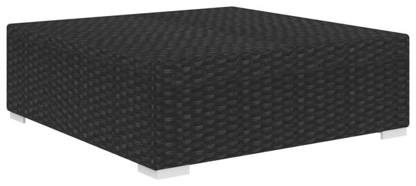 1 db fekete polyrattan moduláris lábtartó párnával