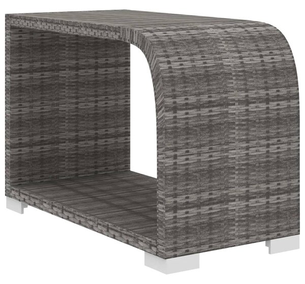 11-részes szürke polyrattan kerti bútorszett párnákkal