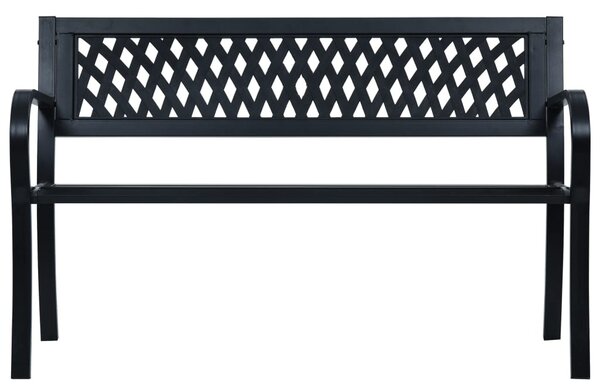 Fekete acél kerti pad 125 cm