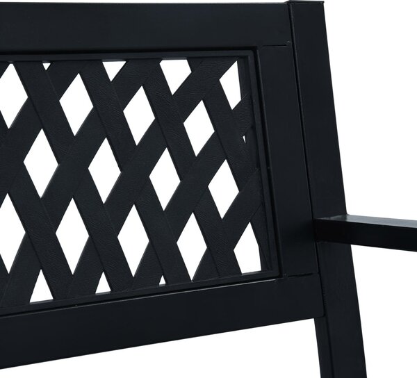 Fekete acél kerti pad 125 cm