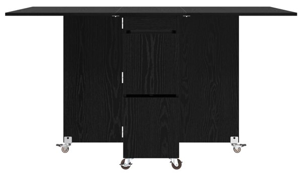 Étkezőasztal 2 pcs 140 x 80 x 77 cm Szerelt Fa Fekete Tölgy