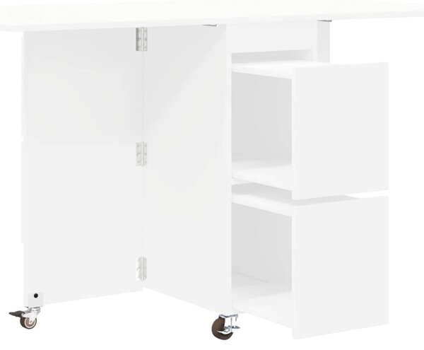 Étkezőasztal 2 pcs 140 x 80 x 77 cm Szerelt Fa Fehér