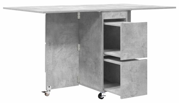 Étkezőasztal 2 pcs 140 x 80 x 77 cm Szerelt Fa Betonszürke