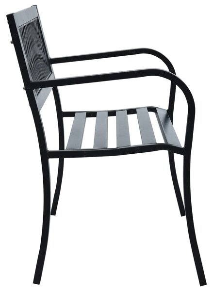 Fekete acél kerti pad 125 cm