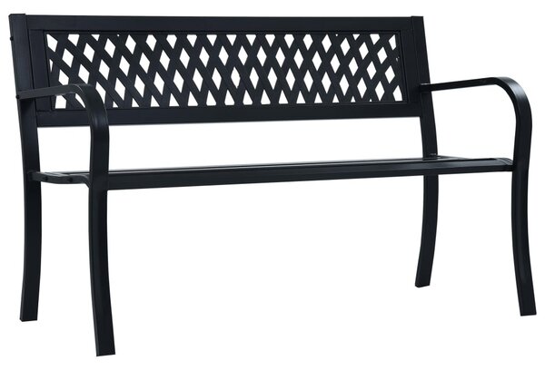 Fekete acél kerti pad 125 cm