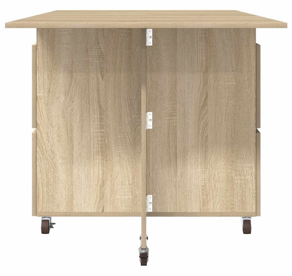 Étkezőasztal 2 pcs 140 x 80 x 77 cm Szerelt Fa Sonoma Tölgy