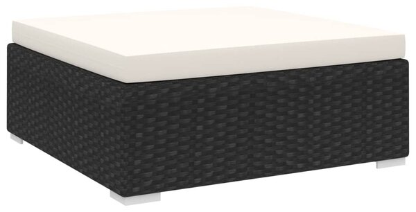 1 db fekete polyrattan moduláris lábtartó párnával