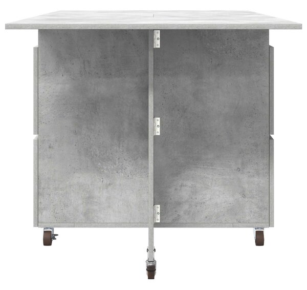 Étkezőasztal 2 pcs 140 x 80 x 77 cm Szerelt Fa Betonszürke