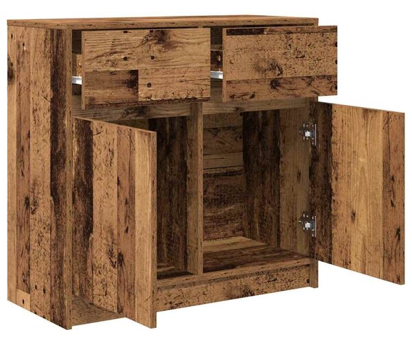 Antik fa szerelt fa tálalószekrény fiókos 80x34x76 cm