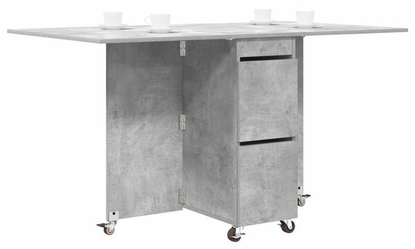 Étkezőasztal 2 pcs 140 x 80 x 77 cm Szerelt Fa Betonszürke