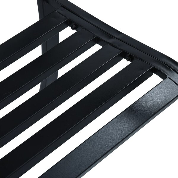 Fekete acél kerti pad 125 cm