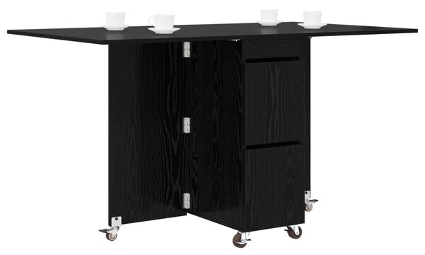 Étkezőasztal 2 pcs 140 x 80 x 77 cm Szerelt Fa Fekete Tölgy
