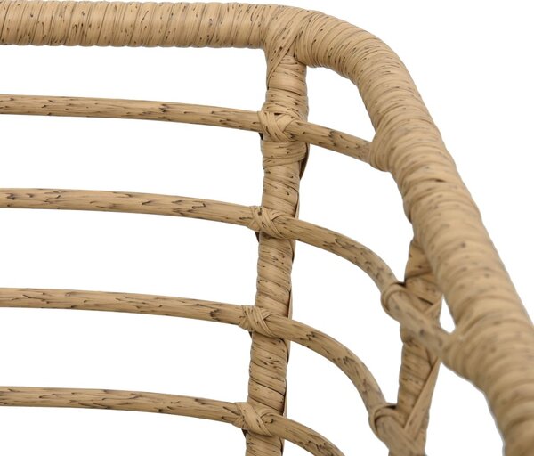 3-darabos tölgyszínű polyrattan bisztrószett