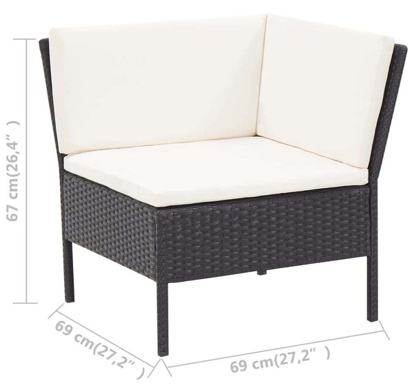 VidaXL Polyrattan Kerti Ülőgarnitúra - 3 részes