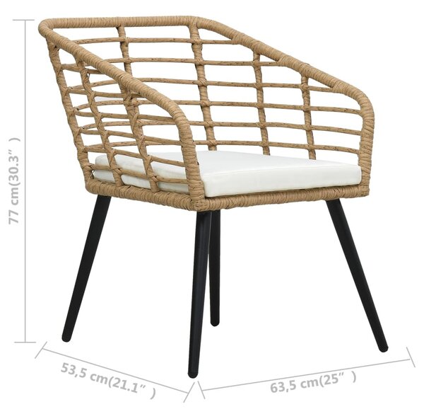 3-darabos tölgyszínű polyrattan bisztrószett