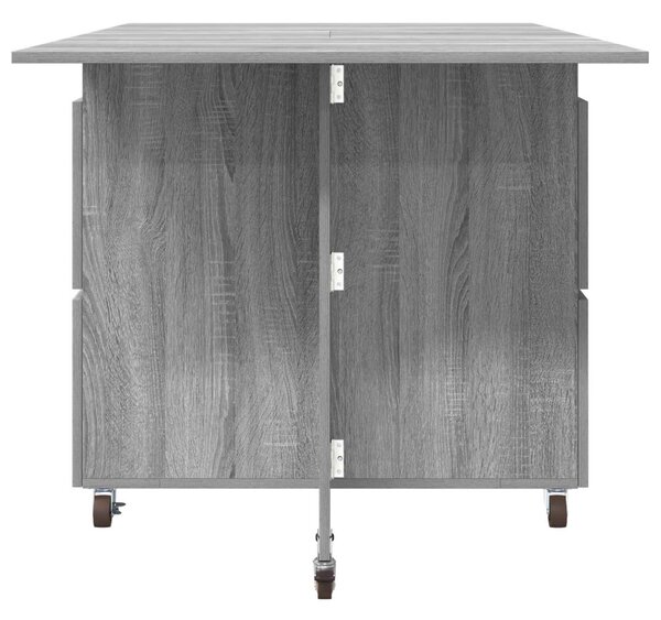 Étkezőasztal 2 pcs 140 x 80 x 77 cm Szerelt Fa Szürke Sonoma