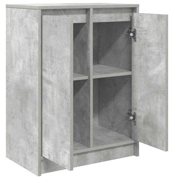 Betonszürke szerelt fa tálalószekrény 57x34x76 cm