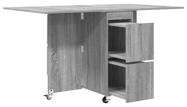 Étkezőasztal 2 pcs 140 x 80 x 77 cm Szerelt Fa Szürke Sonoma