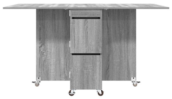 Étkezőasztal 2 pcs 140 x 80 x 77 cm Szerelt Fa Szürke Sonoma