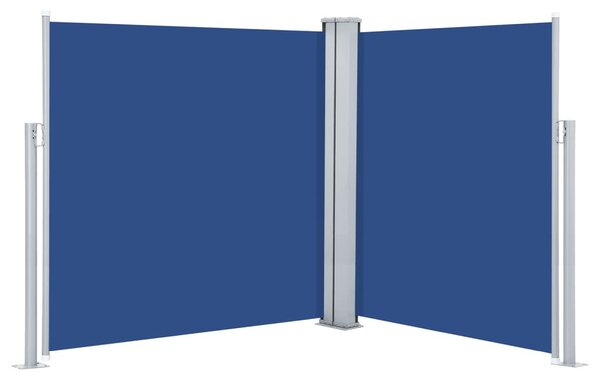 Kék behúzható oldalsó napellenző 140 x 600 cm