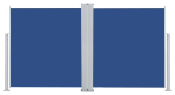 Kék behúzható oldalsó napellenző 140 x 600 cm