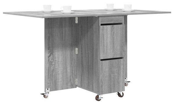 Étkezőasztal 2 pcs 140 x 80 x 77 cm Szerelt Fa Szürke Sonoma