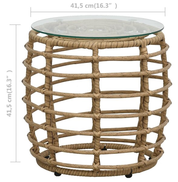 3-darabos tölgyszínű polyrattan bisztrószett