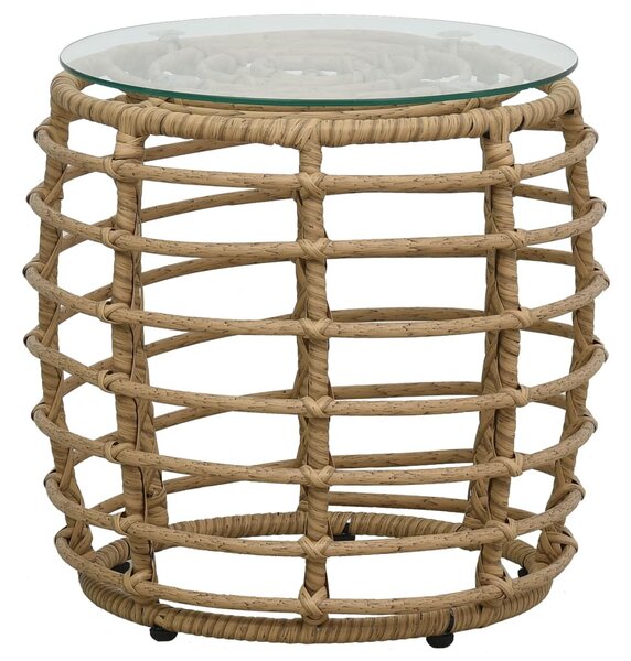 3-darabos tölgyszínű polyrattan bisztrószett