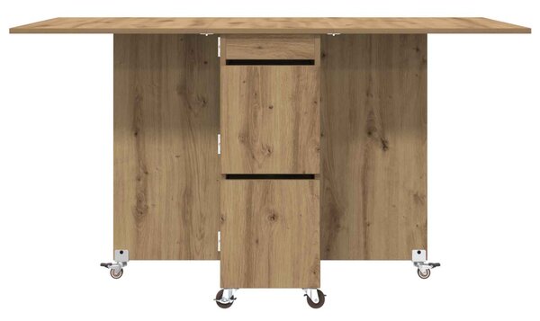 Étkezőasztal 2 pcs 140 x 80 x 77 cm Szerelt Fa Kézműves Tölgy