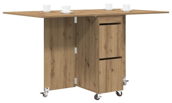 Étkezőasztal 2 pcs 140 x 80 x 77 cm Szerelt Fa Kézműves Tölgy