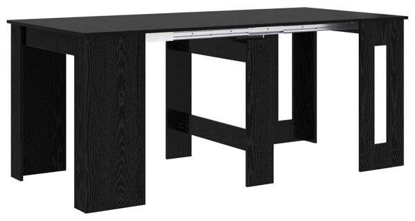 Étkezőasztal 180 x 85 x 75 cm Szerelt Fa Fekete Tölgy