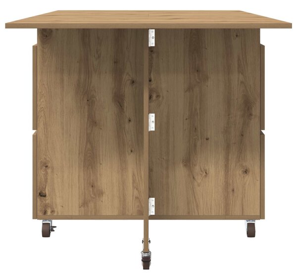 Étkezőasztal 2 pcs 140 x 80 x 77 cm Szerelt Fa Kézműves Tölgy