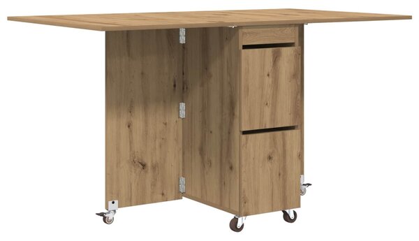 Étkezőasztal 2 pcs 140 x 80 x 77 cm Szerelt Fa Kézműves Tölgy