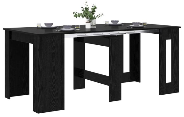 Étkezőasztal 180 x 85 x 75 cm Szerelt Fa Fekete Tölgy
