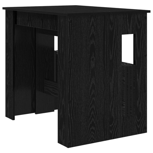 Étkezőasztal 180 x 85 x 75 cm Szerelt Fa Fekete Tölgy