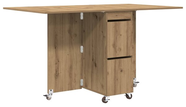Étkezőasztal 2 pcs 140 x 80 x 77 cm Szerelt Fa Kézműves Tölgy