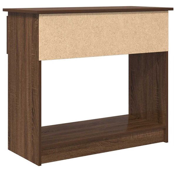 Barna tölgyszínű konzolasztal fiókokkal 85,5x38,5x74,5 cm