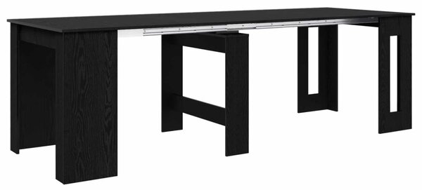 Étkezőasztal 240 x 85 x 75 cm Szerelt Fa Fekete Tölgy