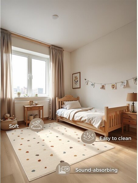 Krémszínű gyerek szőnyeg 120x170 cm Funny Dots – Hanse Home