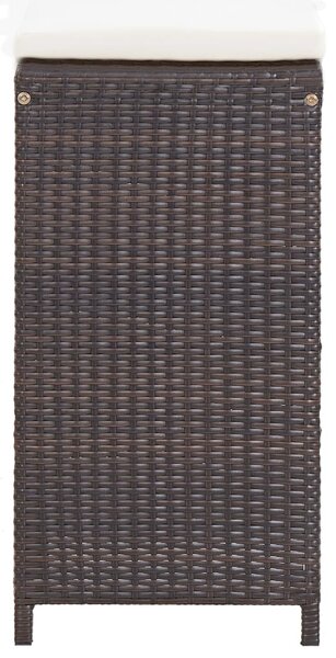 7 részes barna polyrattan kerti bárszett párnákkal