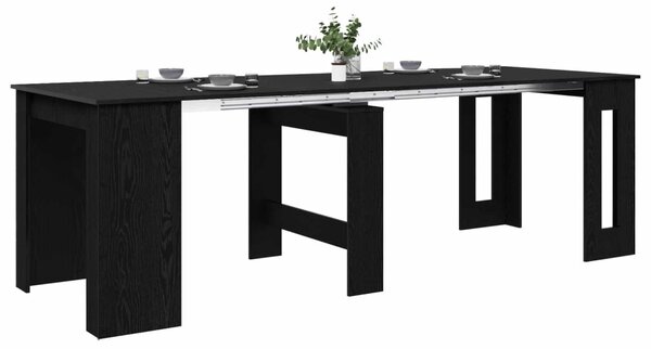 Étkezőasztal 240 x 85 x 75 cm Szerelt Fa Fekete Tölgy