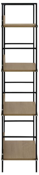 4 szintes tölgyszínű szerelt fa könyvespolc 60x27,6x124,5 cm