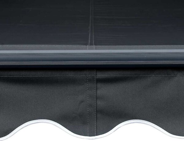 Antracitszürke kézzel kihúzható LED-es napellenző 300 x 250 cm