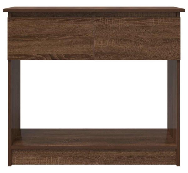 Barna tölgyszínű konzolasztal fiókokkal 85,5x38,5x74,5 cm