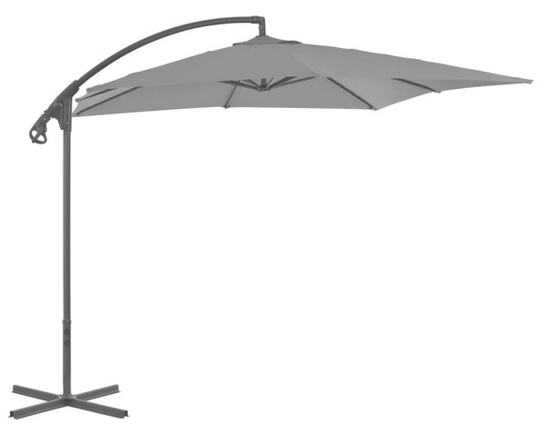 VidaXL antracitszürke konzolos napernyő acélrúddal, 250 x 250 cm