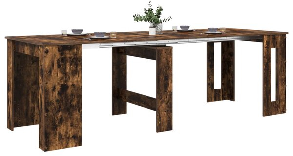 Étkezőasztal 240 x 85 x 75 cm Szerelt Fa Füstös Tölgy
