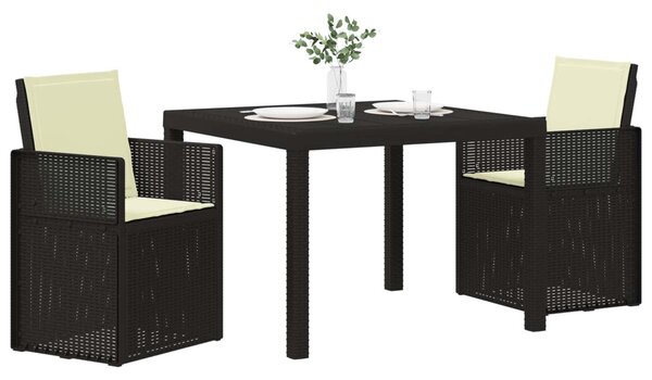 VidaXL Kert étkező szett párnával 3 pcs Antracitszürke és Krémszínű PP