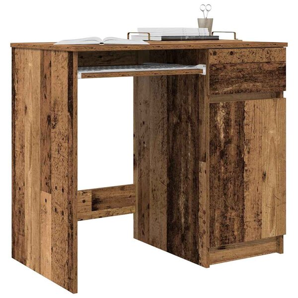 Antik fa szerelt fa íróasztal 86x49x76 cm
