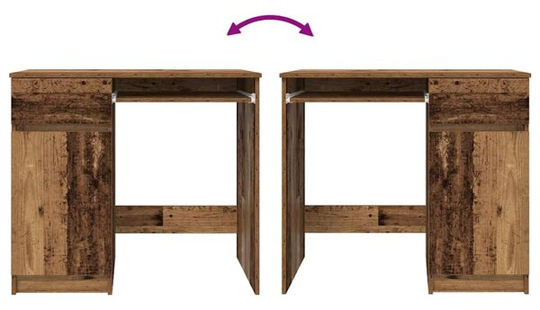 Antik fa szerelt fa íróasztal 86x49x76 cm